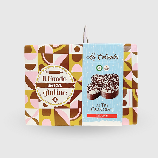 Colomba Artigianale ai Tre Cioccolati  Senza Glutine 500g