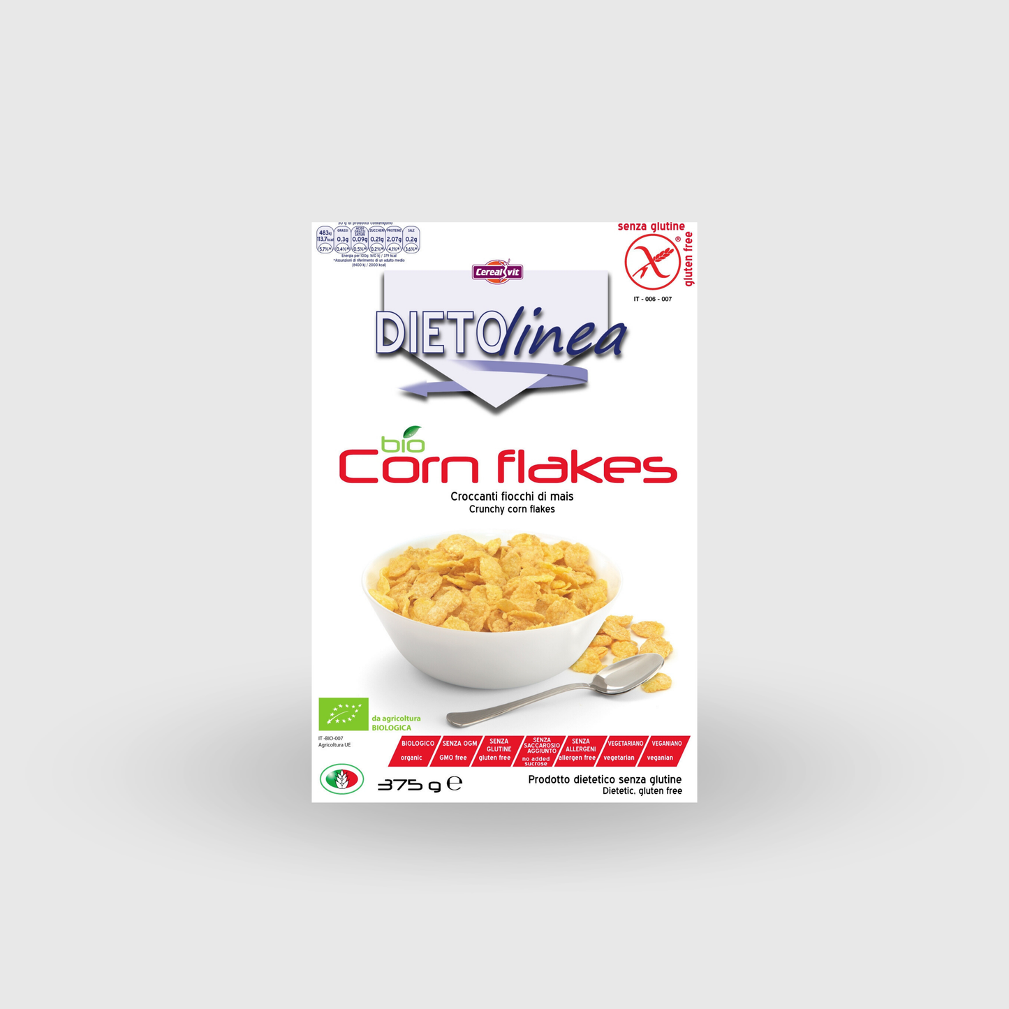 Céréales biologiques Cerealvit Corn Flakes sans gluten 375 g