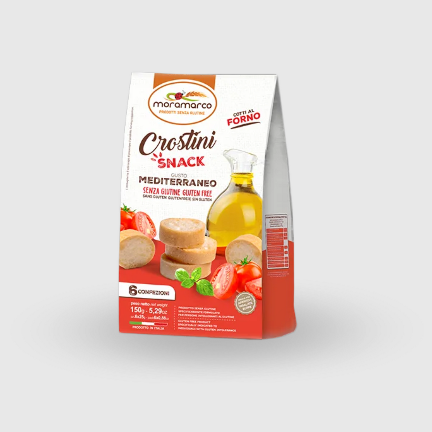 Crostini Snack Mediterraneo Vegano e Senza Glutine 150G (6X25G)