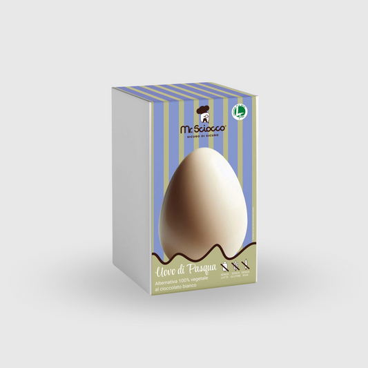 Uovo di Pasqua al Cioccolato Bianco Senza Glutine e Senza Latte Vegano 300g