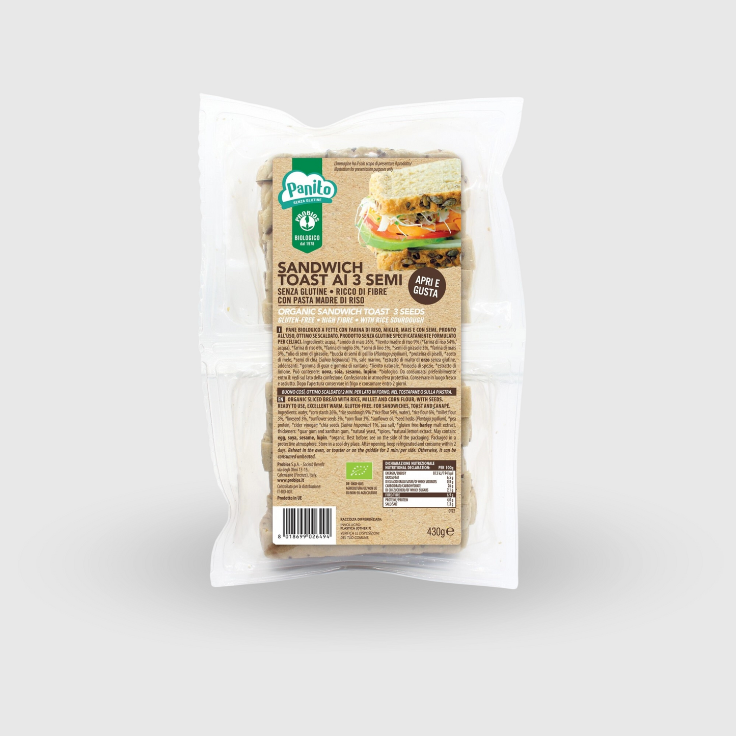 Gluten Free Toast Sandwich 400g 