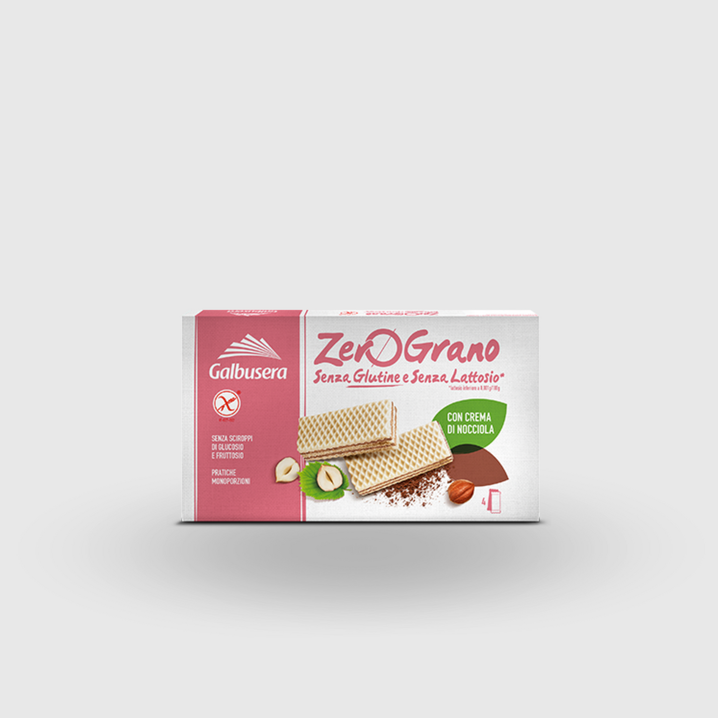 Wafer con Crema di Nocciole Zerograno 180g Senza Glutine e Senza Lattosio