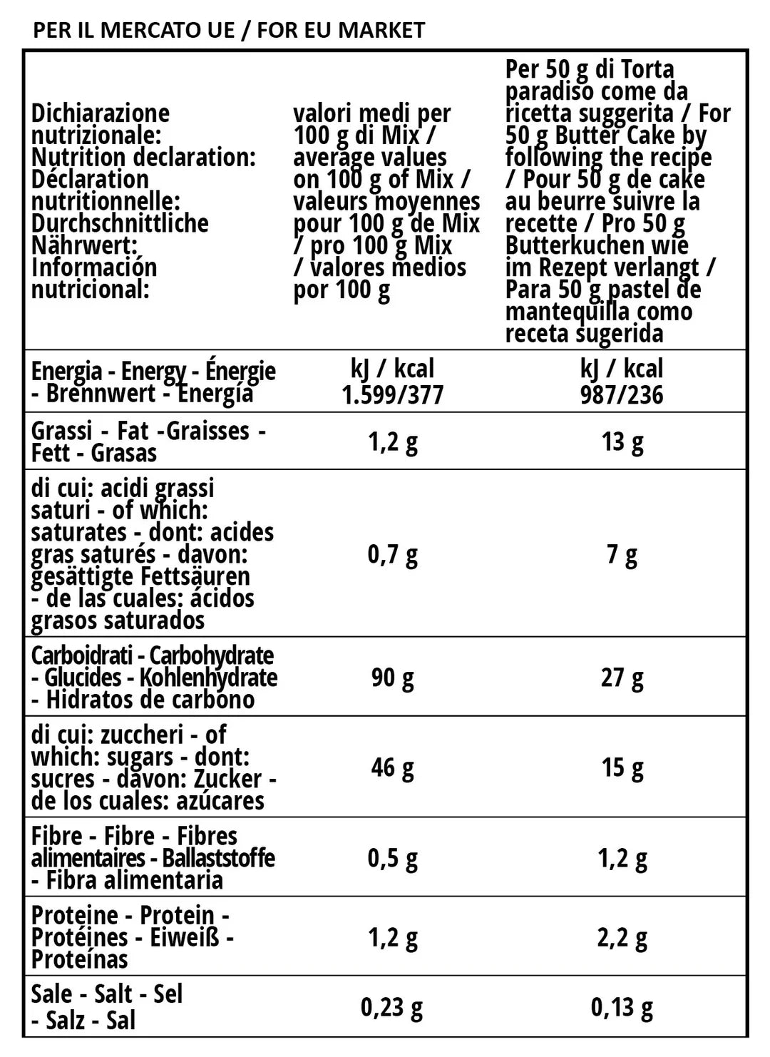 Mélange à gâteau sans gluten Fibrepan 500 g